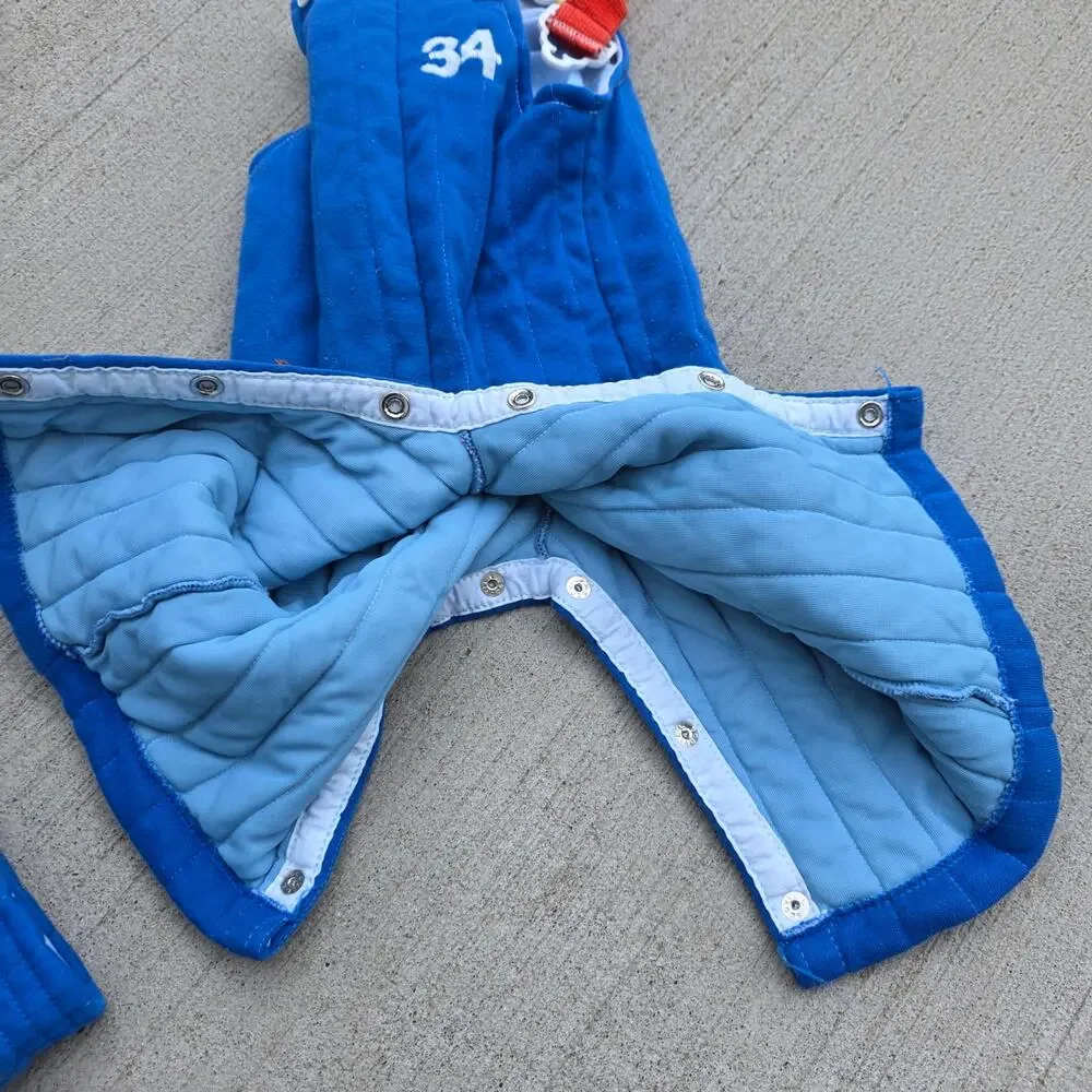 Vintage 80s Baby Quilted Outfit Set Carter’s Blue Overalls Jacket Blue #34